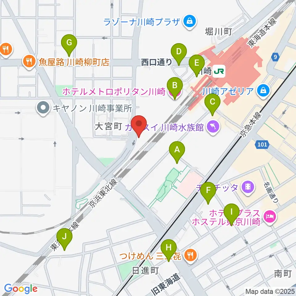 SUPERNOVA KAWASAKI周辺のホテル一覧地図