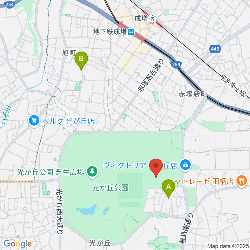 光が丘公園陸上競技場周辺のホテル一覧地図