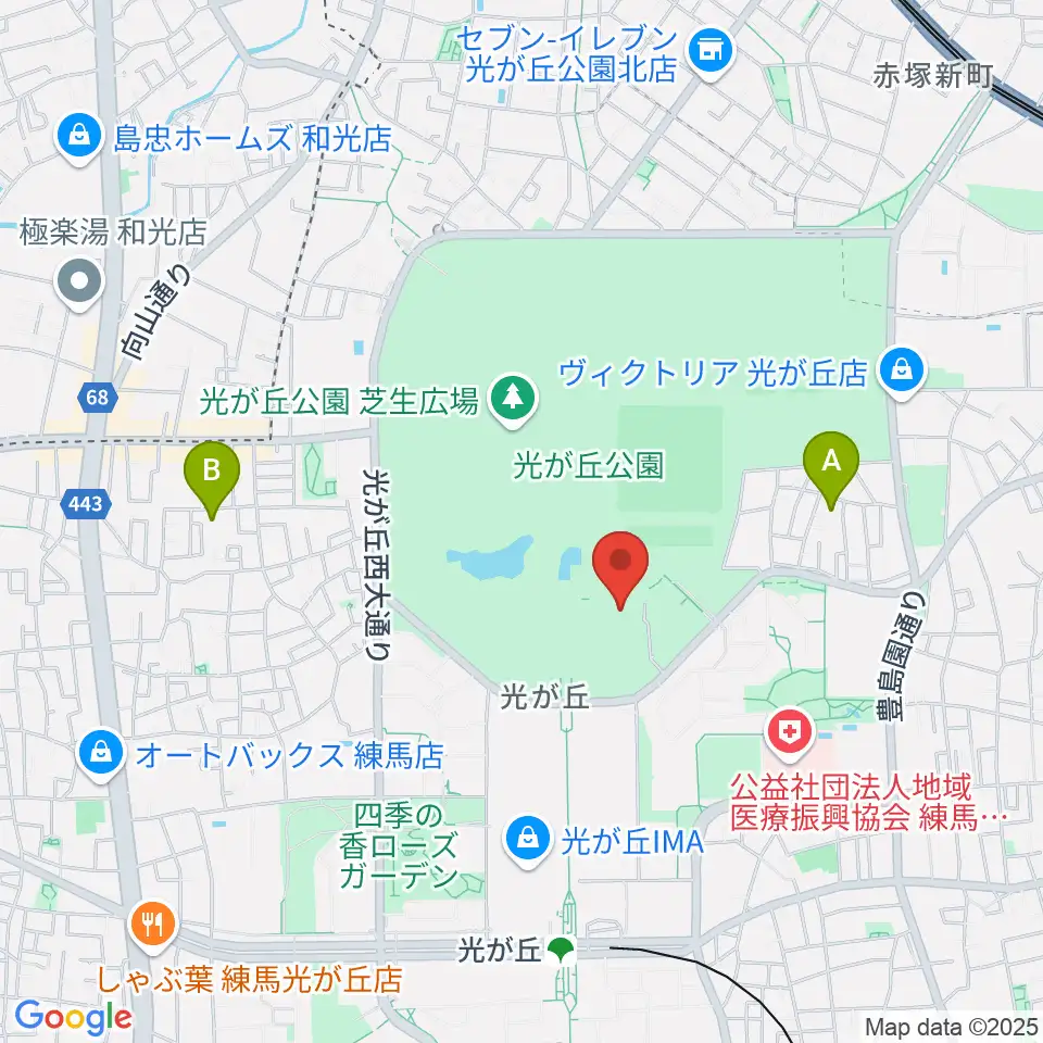 光が丘体育館周辺のホテル一覧地図