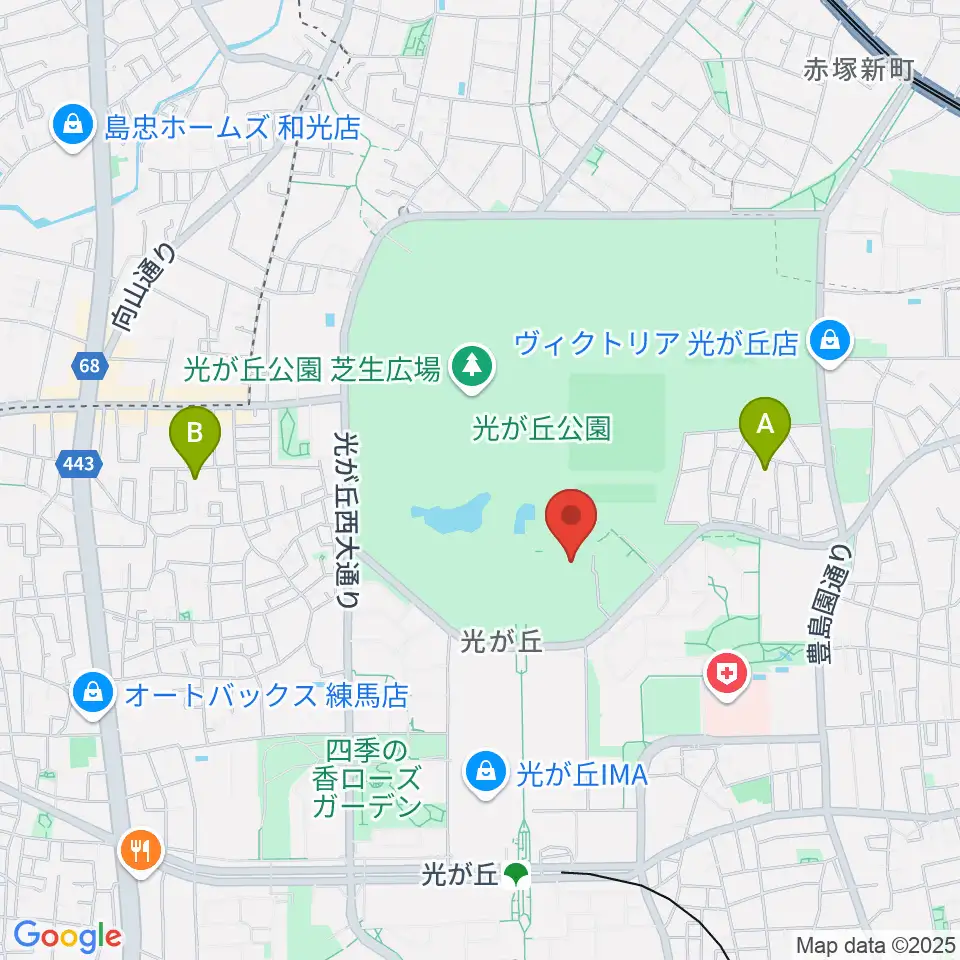 光が丘体育館周辺のホテル一覧地図
