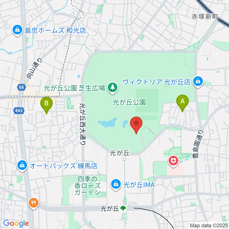 光が丘体育館周辺のホテル一覧地図