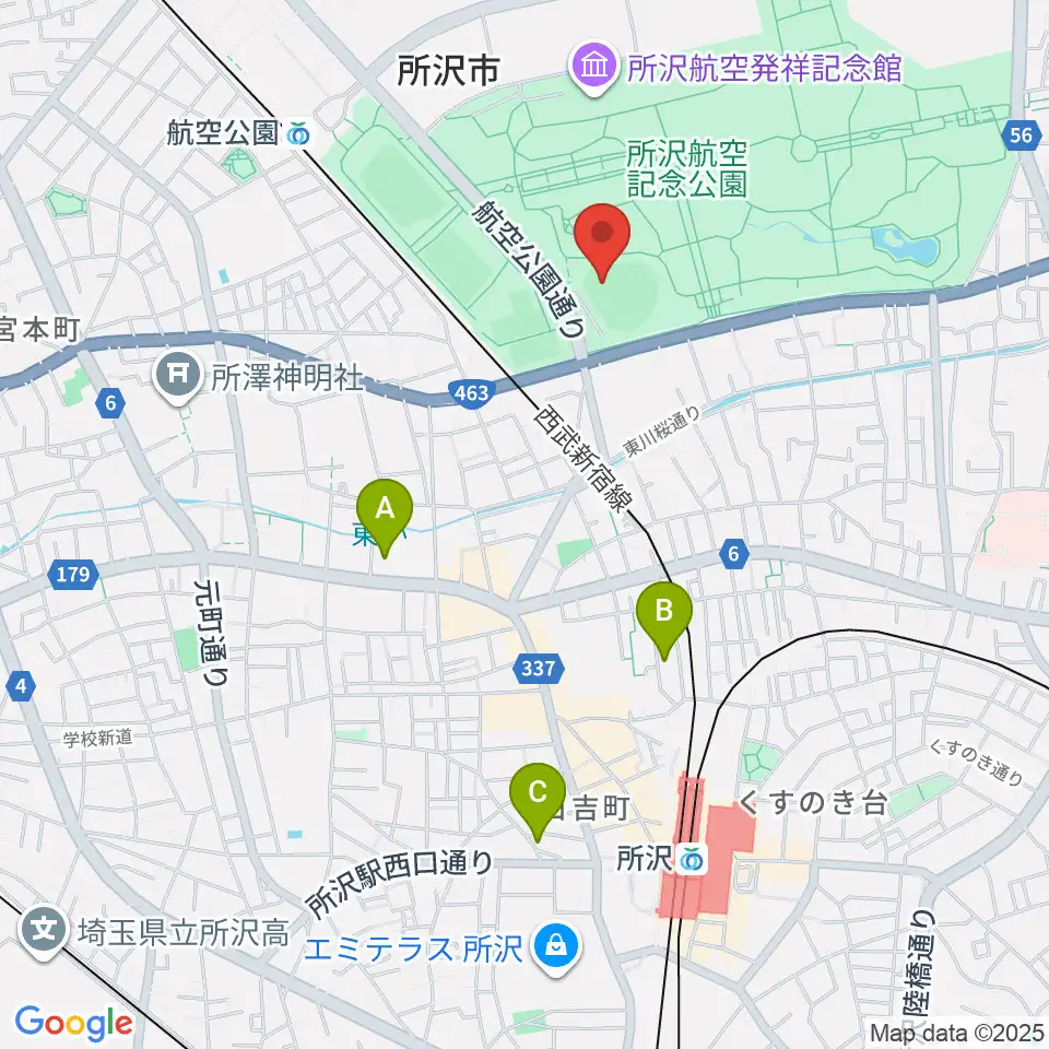 所沢航空記念公園野球場周辺のホテル一覧地図