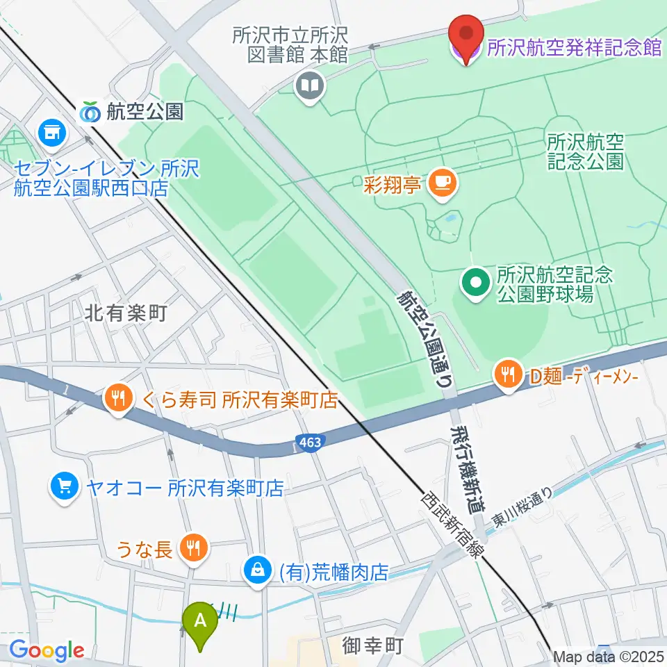 所沢航空発祥記念館周辺のホテル一覧地図