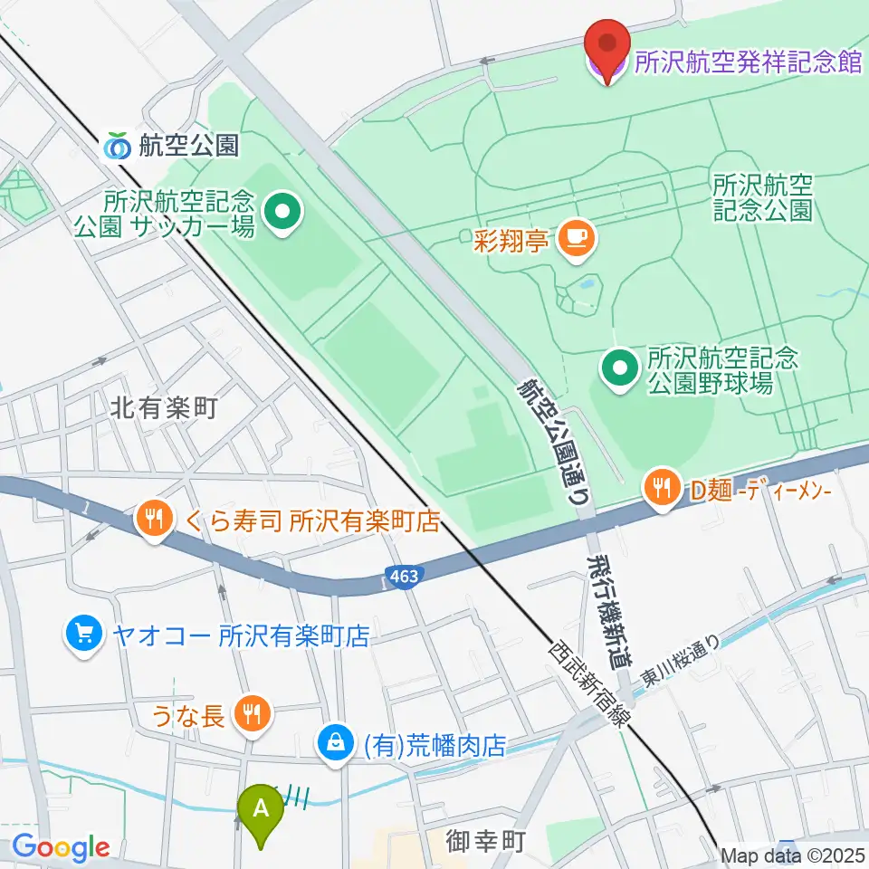 所沢航空発祥記念館周辺のホテル一覧地図