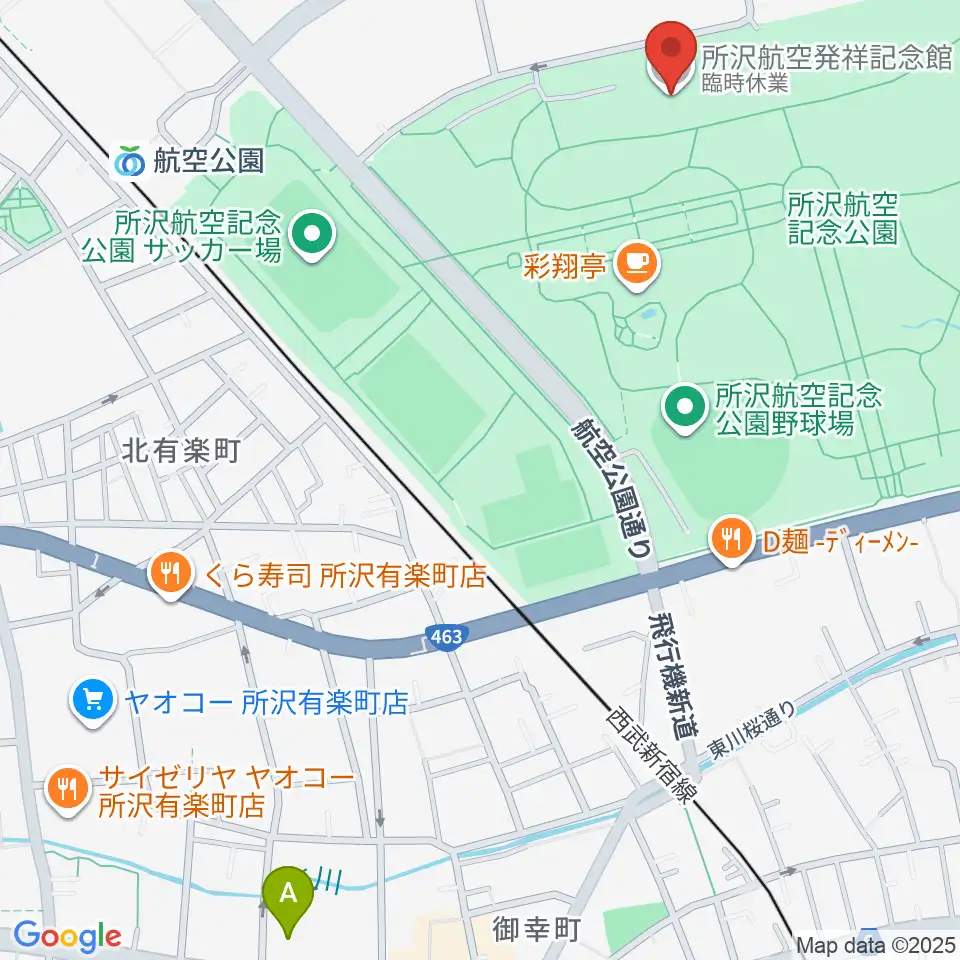 所沢航空発祥記念館周辺のホテル一覧地図