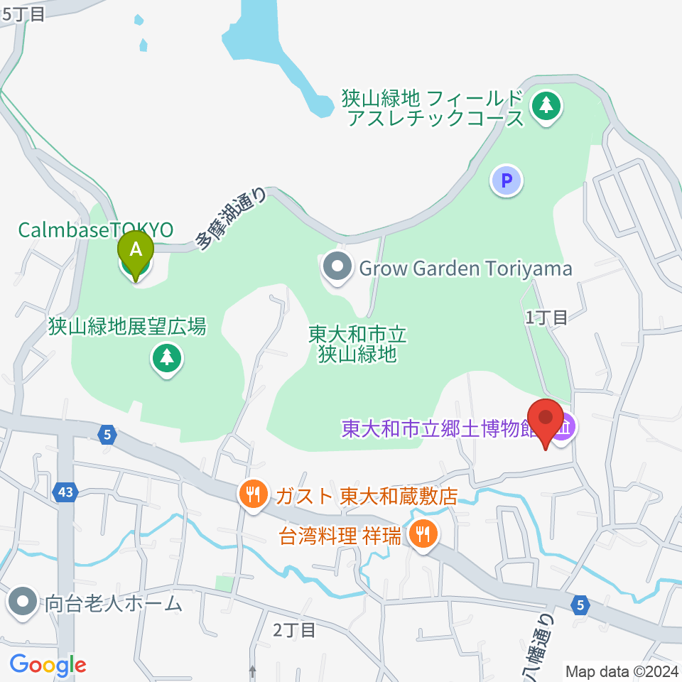 東大和市立郷土博物館周辺のホテル一覧地図