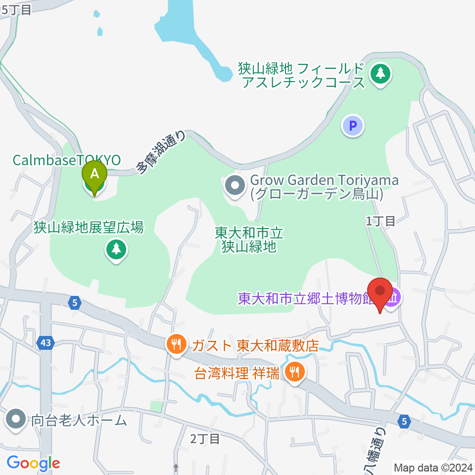 東大和市立郷土博物館周辺のホテル一覧地図