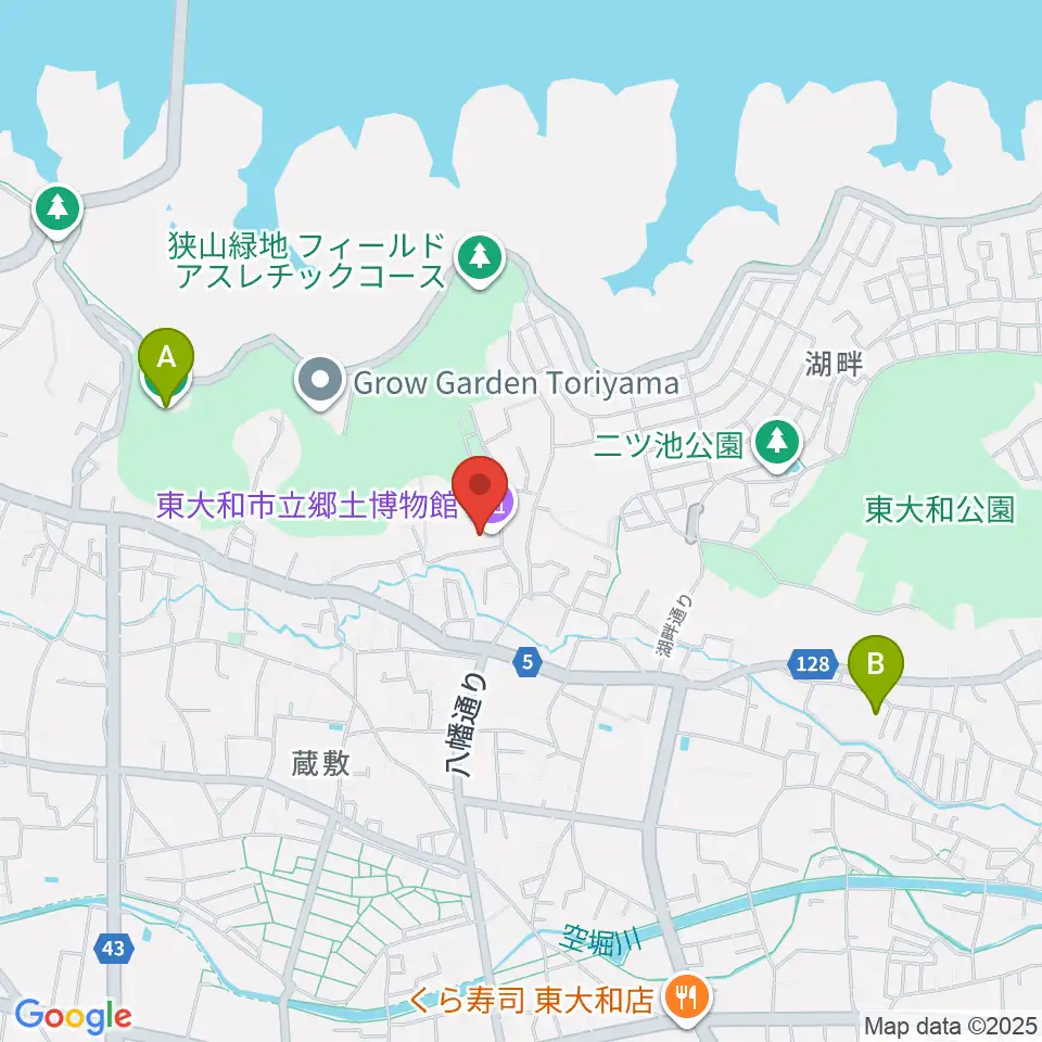 東大和市立郷土博物館周辺のホテル一覧地図