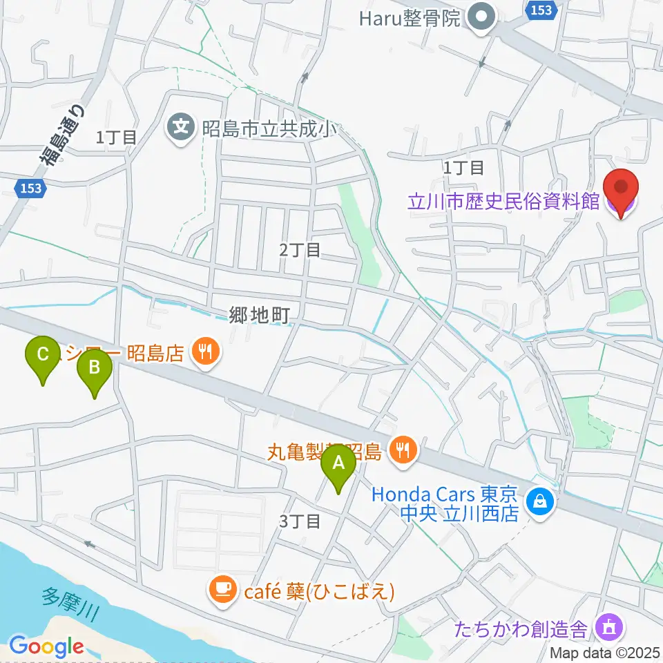 立川市歴史民俗資料館周辺のホテル一覧地図