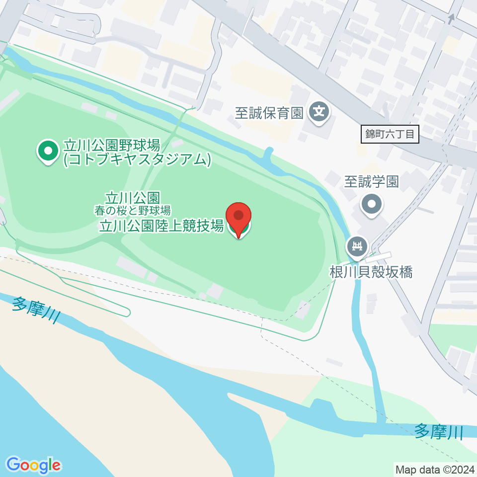 立川公園陸上競技場周辺のホテル一覧地図