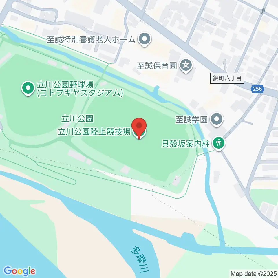 立川公園陸上競技場周辺のホテル一覧地図