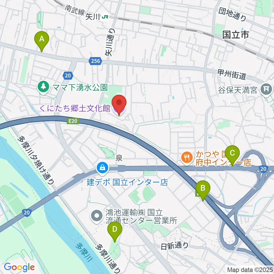 くにたち郷土文化館周辺のホテル一覧地図