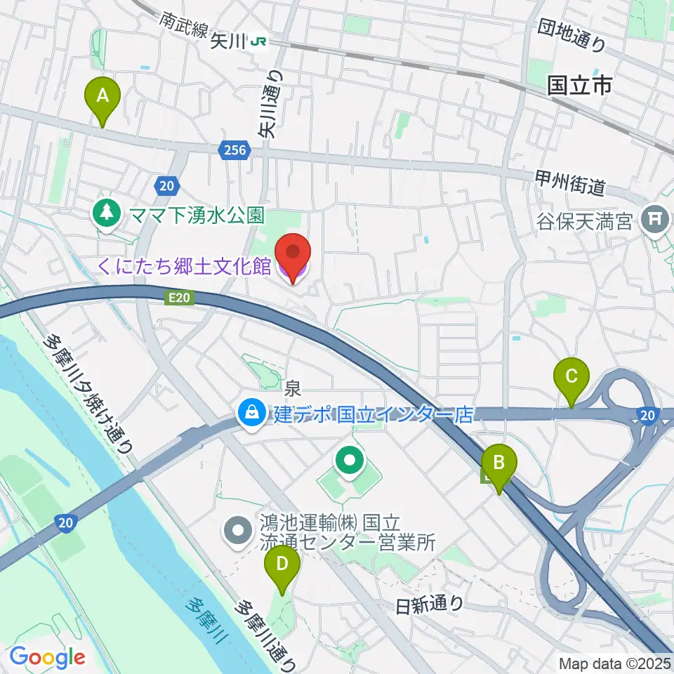 くにたち郷土文化館周辺のホテル一覧地図