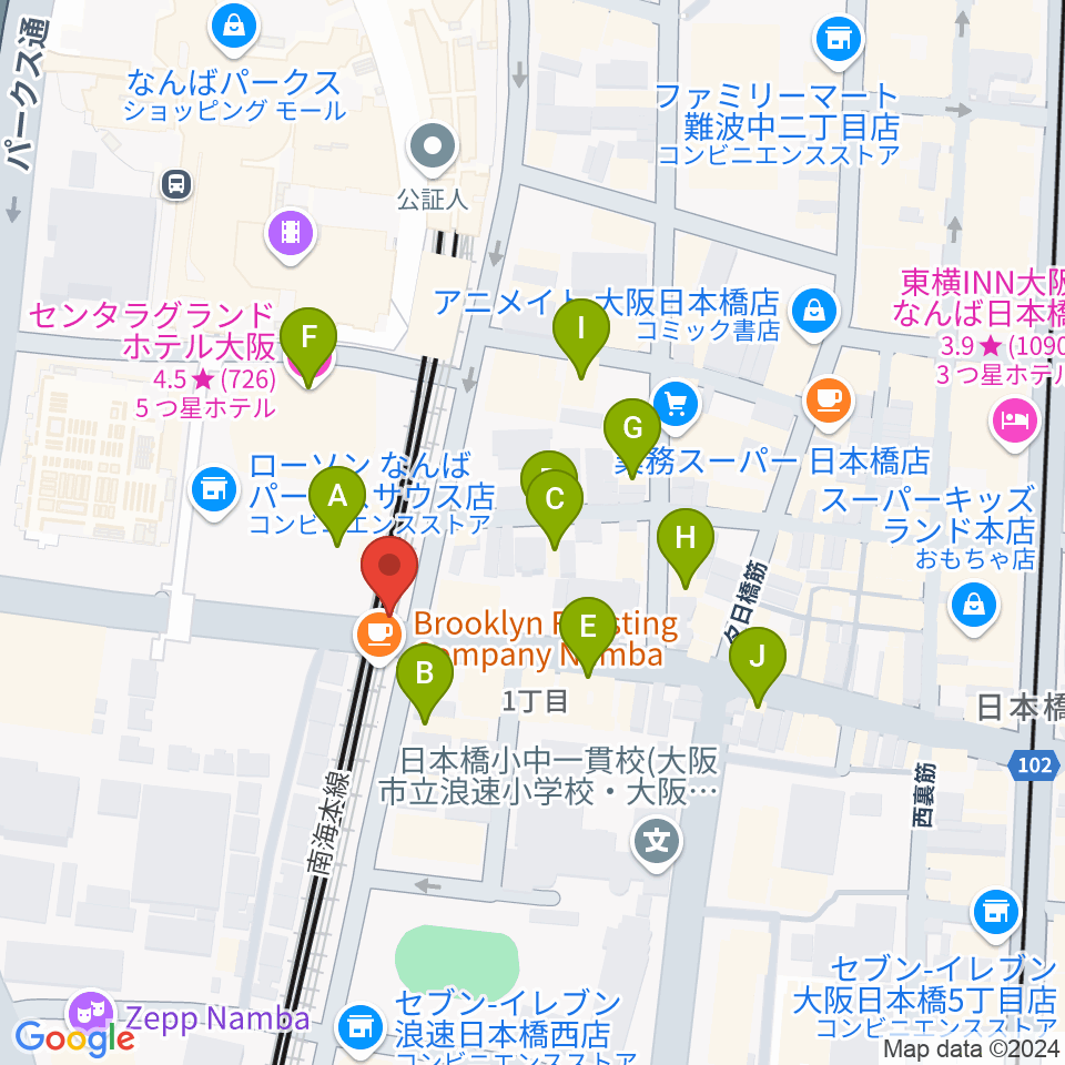 Yogibo META VALLEY周辺のホテル一覧地図