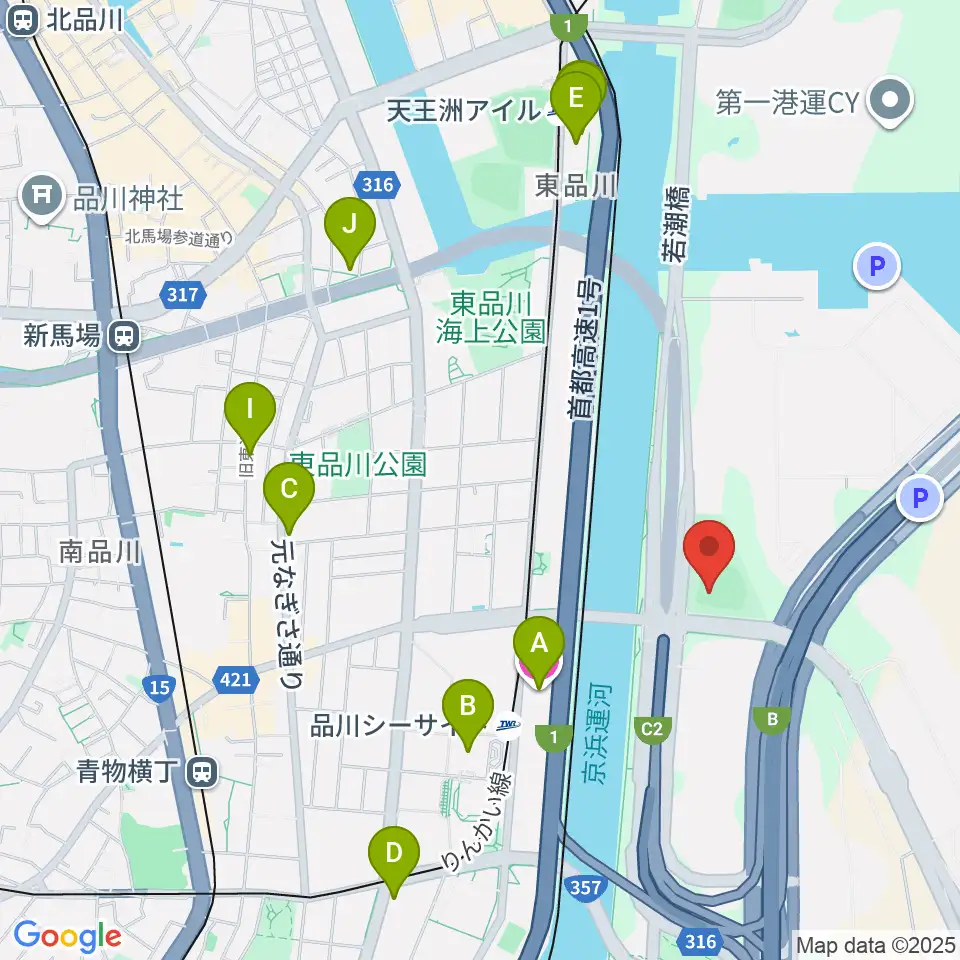 八潮北公園野球場周辺のホテル一覧地図