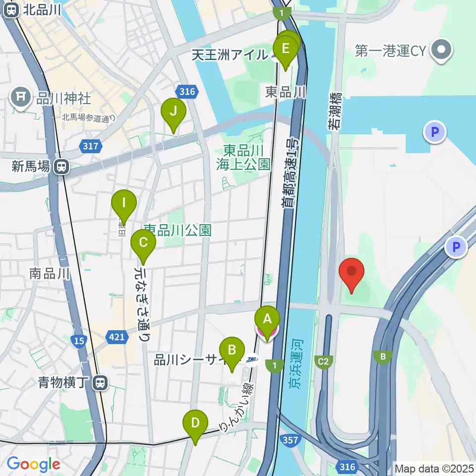 八潮北公園野球場周辺のホテル一覧地図