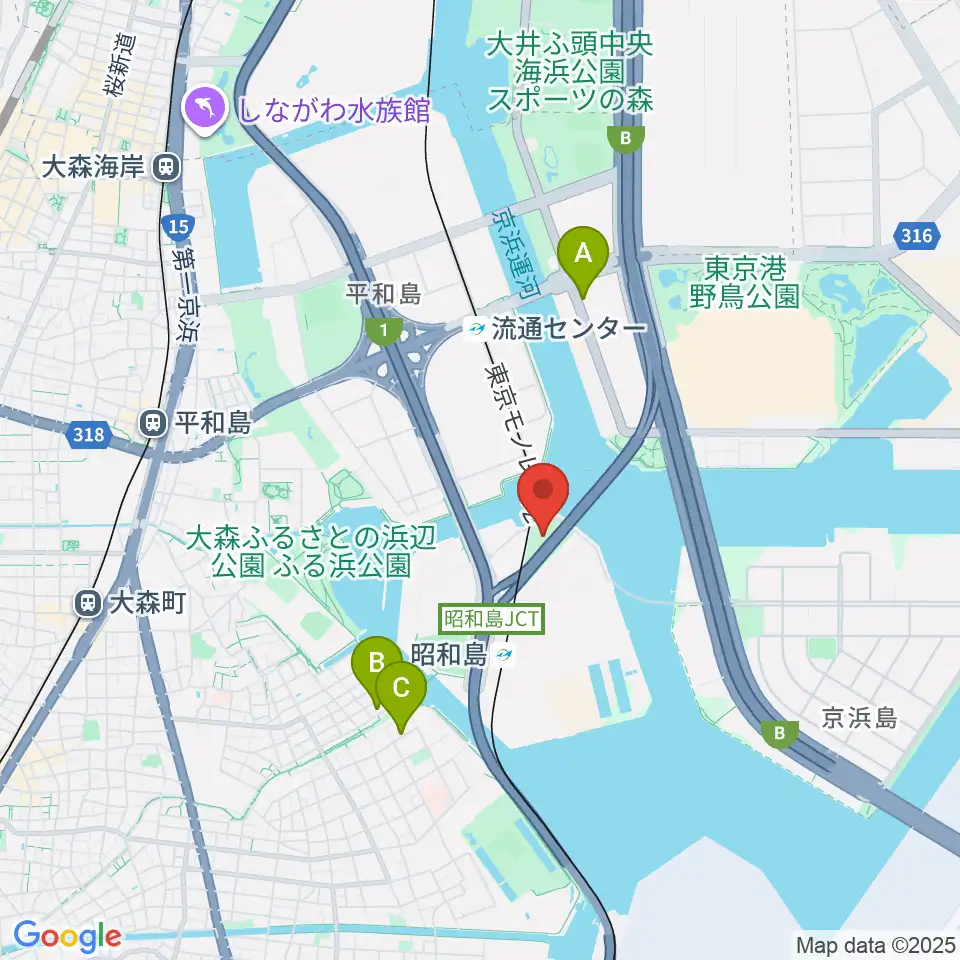 昭和島二丁目公園サッカー場周辺のホテル一覧地図