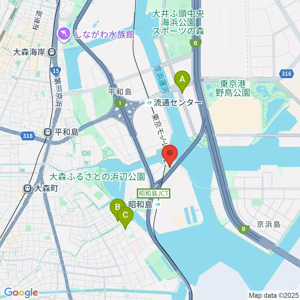 昭和島二丁目公園サッカー場周辺のホテル一覧地図