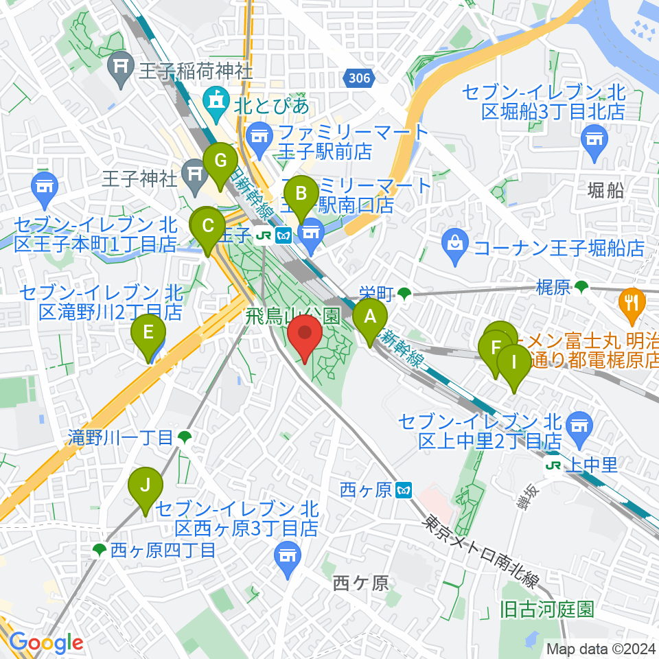 渋沢史料館周辺のホテル一覧地図