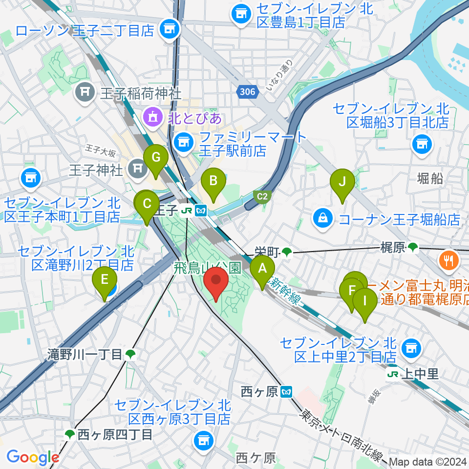 渋沢史料館周辺のホテル一覧地図