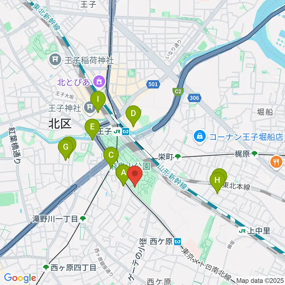 渋沢史料館周辺のホテル一覧地図
