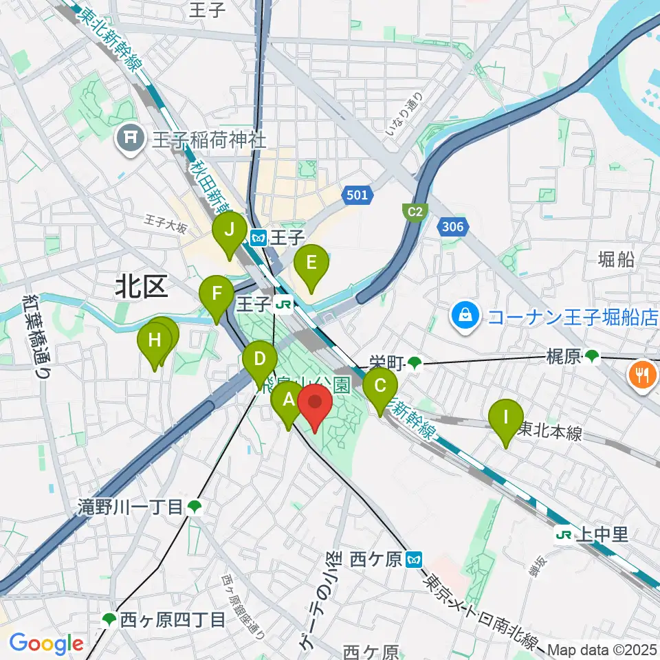 渋沢史料館周辺のホテル一覧地図