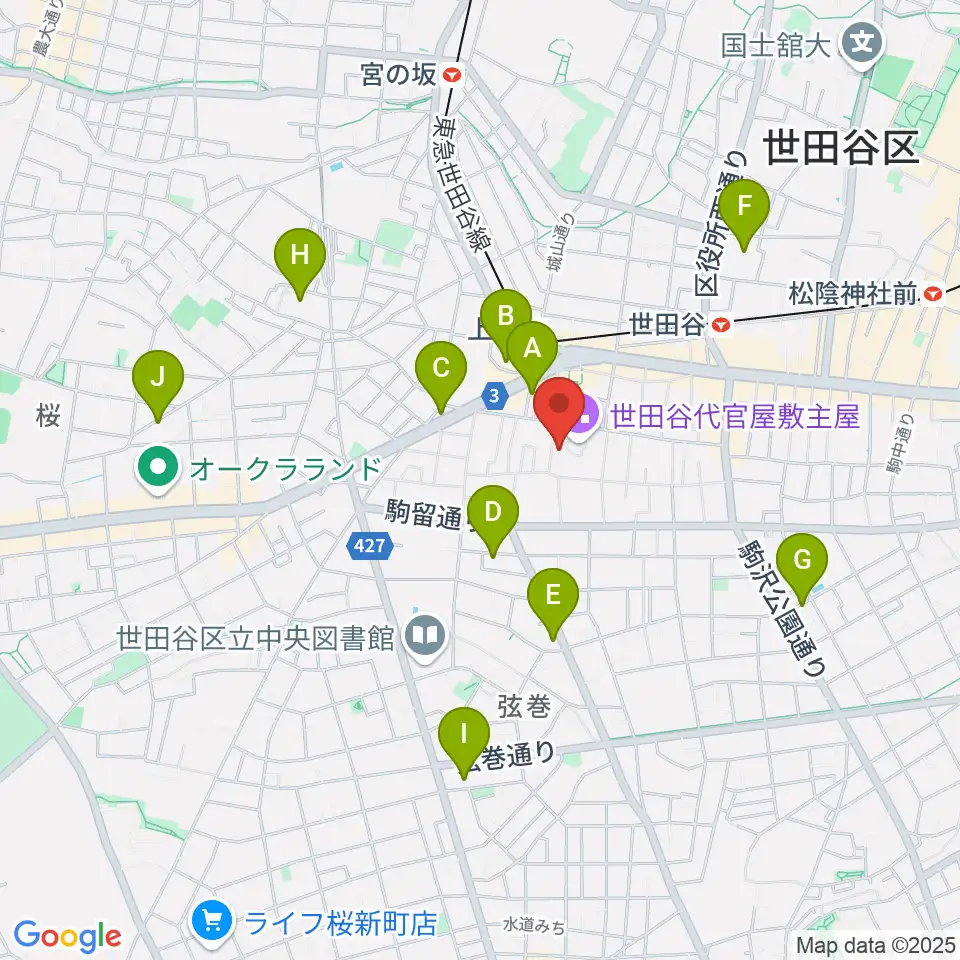 世田谷区立郷土資料館周辺のホテル一覧地図