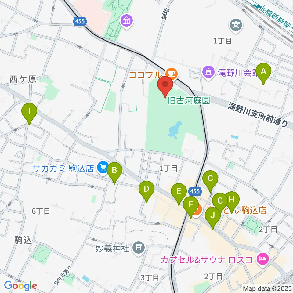 旧古河邸 大谷美術館周辺のホテル一覧地図
