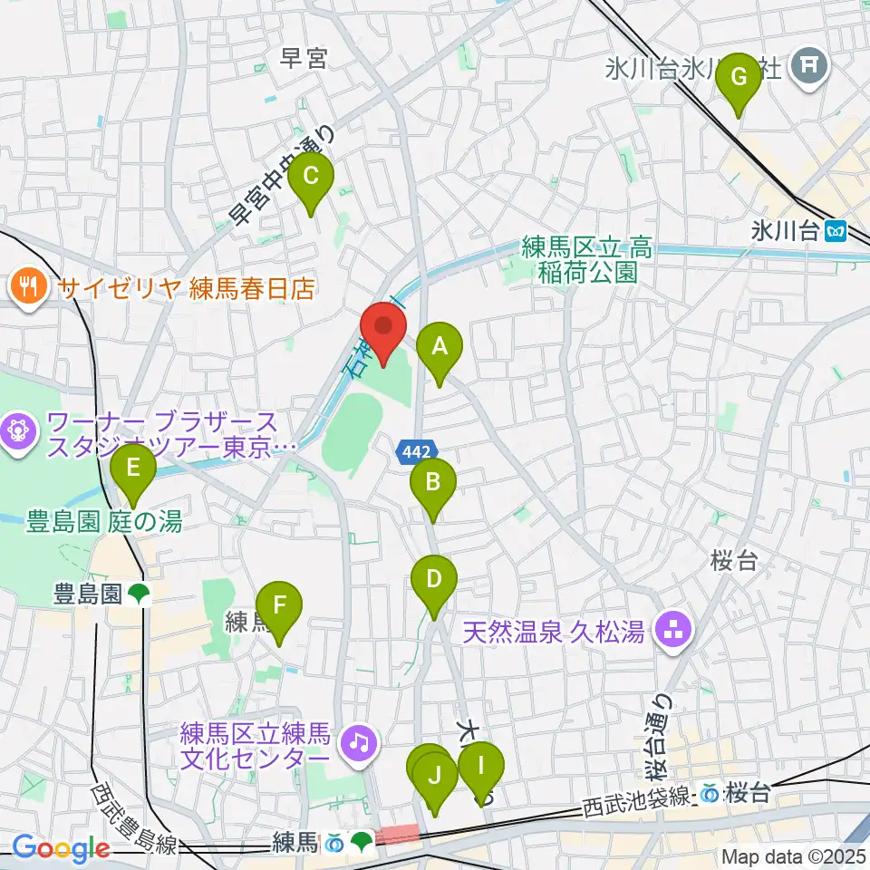 練馬総合運動場少年野球場周辺のホテル一覧地図