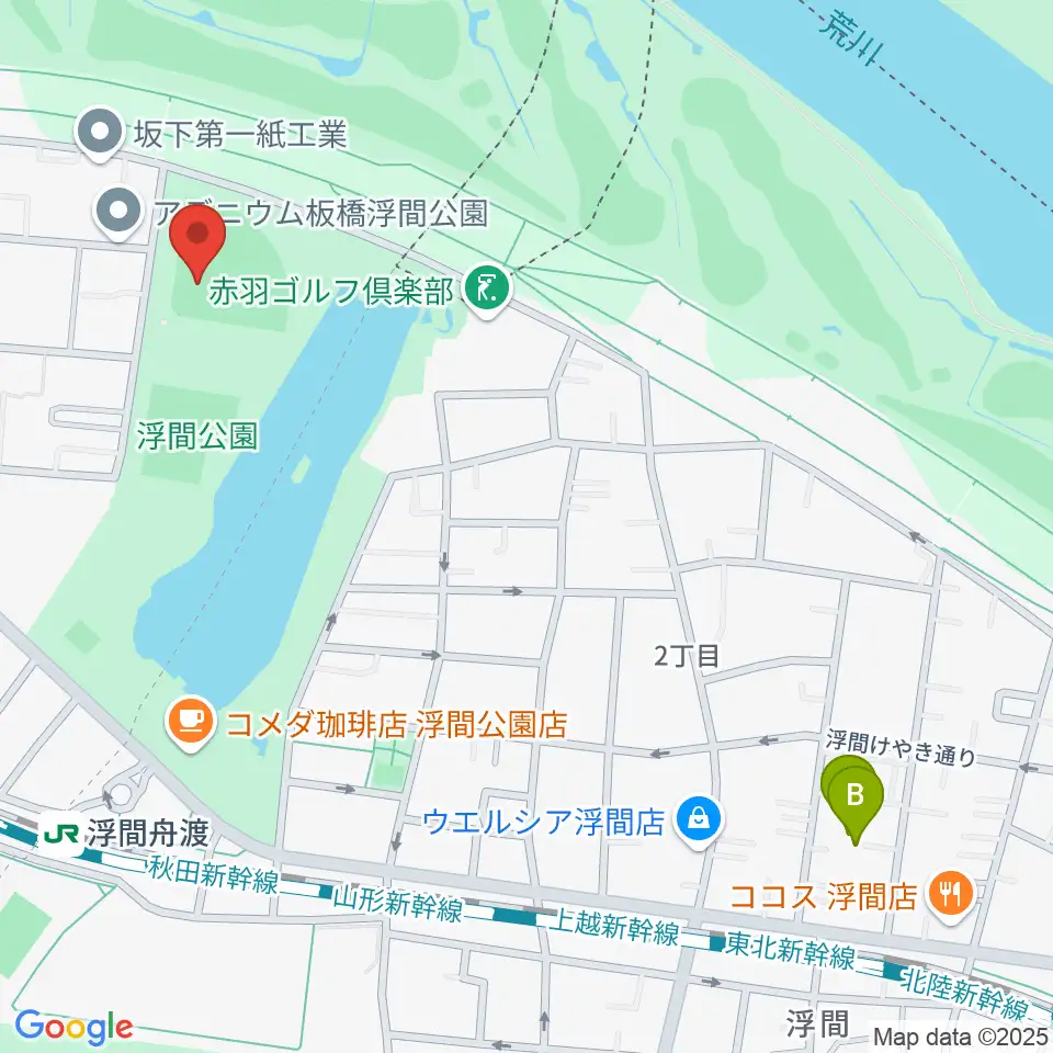 浮間公園野球場周辺のホテル一覧地図