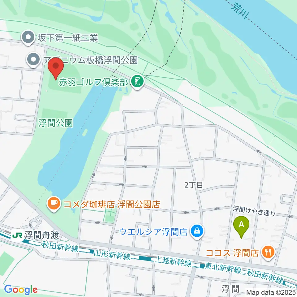 浮間公園野球場周辺のホテル一覧地図