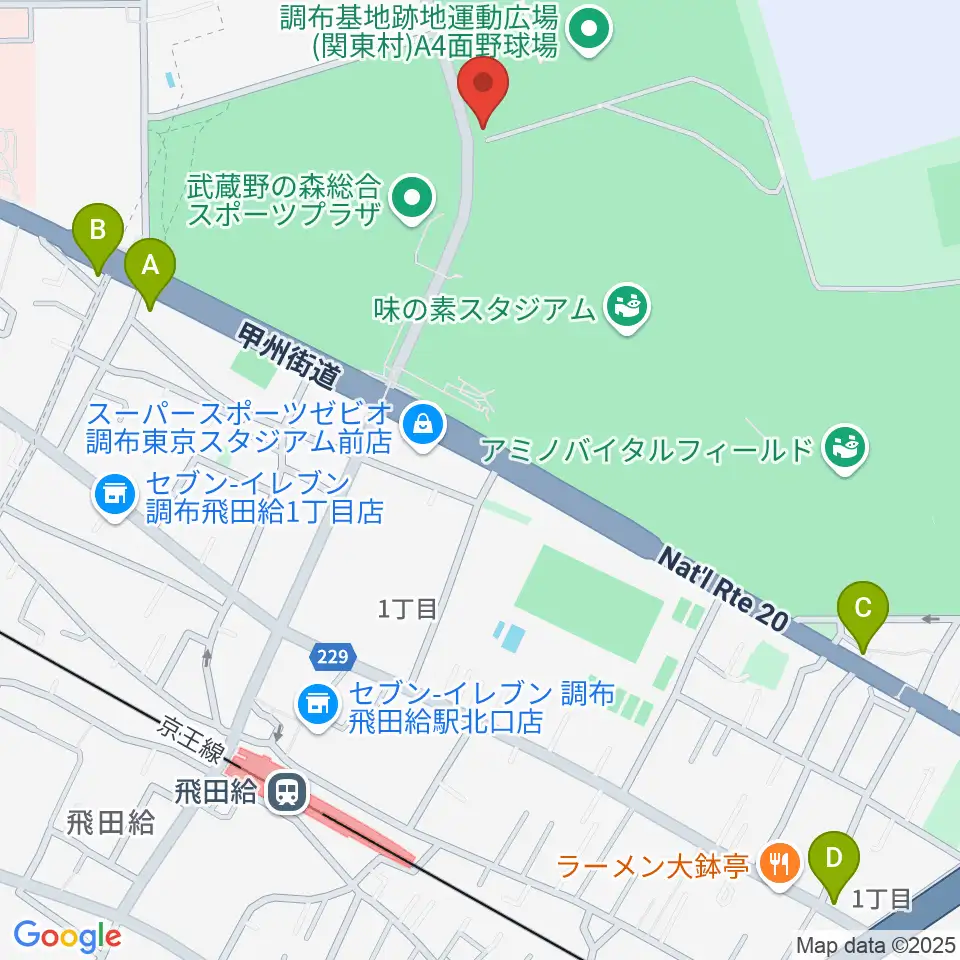 ミズノフットサルプラザ調布周辺のホテル一覧地図