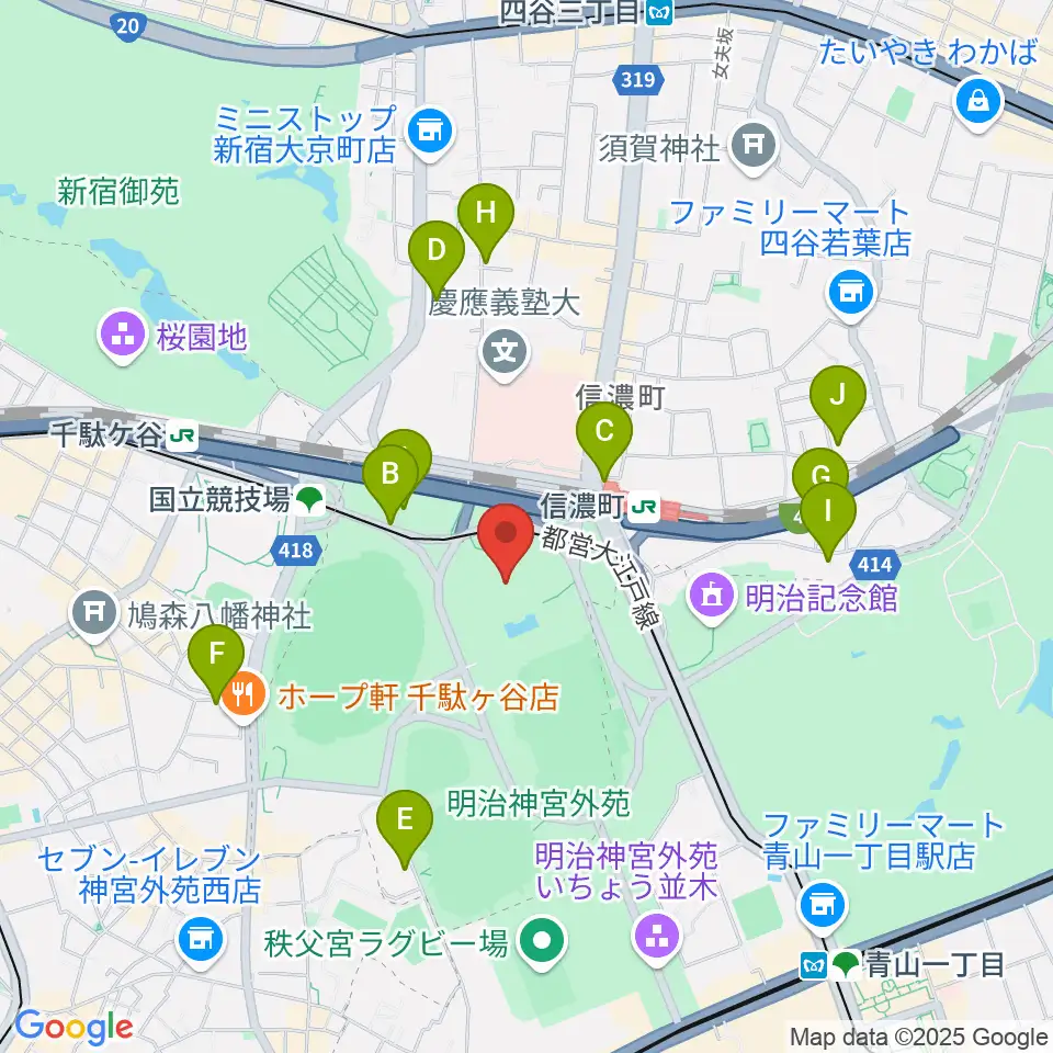 聖徳記念絵画館周辺のホテル一覧地図