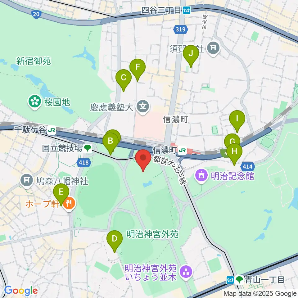 聖徳記念絵画館周辺のホテル一覧地図