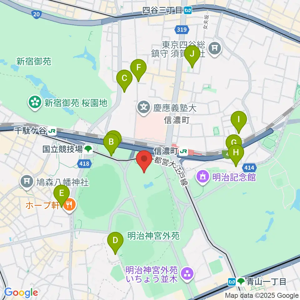 聖徳記念絵画館周辺のホテル一覧地図
