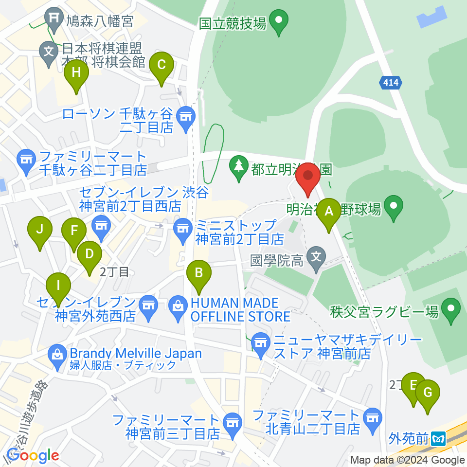 日本オリンピックミュージアム周辺のホテル一覧地図