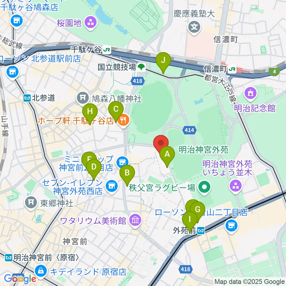日本オリンピックミュージアム周辺のホテル一覧地図