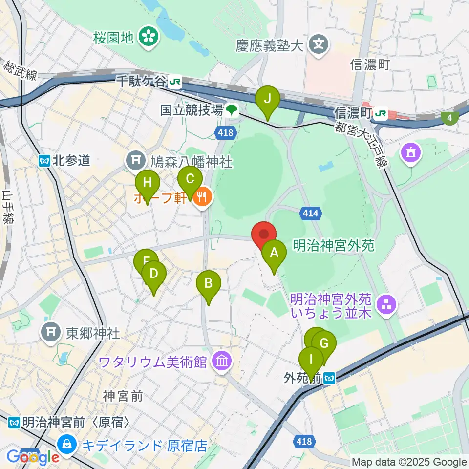 日本オリンピックミュージアム周辺のホテル一覧地図