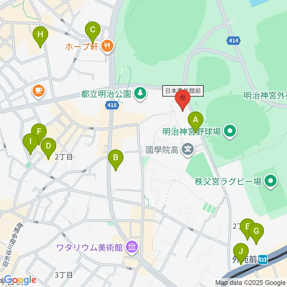 日本オリンピックミュージアム周辺のホテル一覧地図