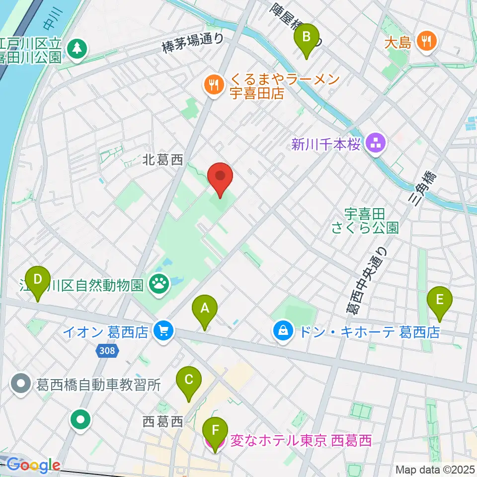 宇喜田公園少年野球広場周辺のホテル一覧地図