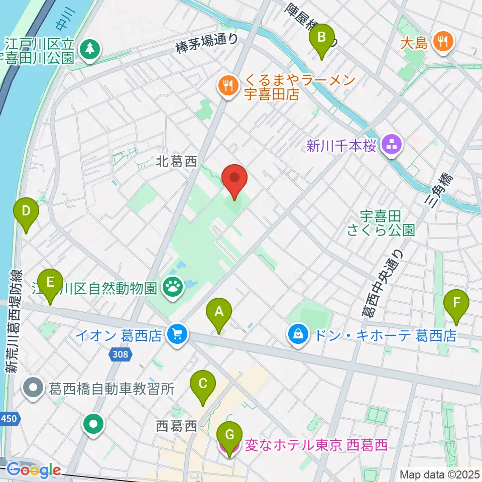 宇喜田公園少年野球広場周辺のホテル一覧地図