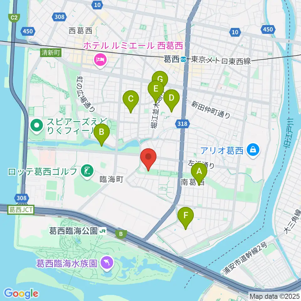 南葛西少年野球広場周辺のホテル一覧地図