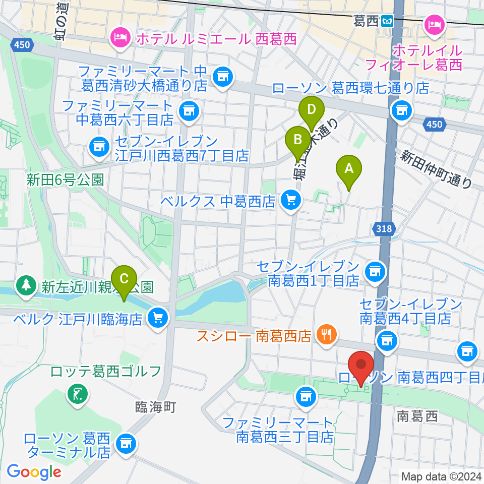 江戸川区総合レクリエーション公園相撲場周辺のホテル一覧地図