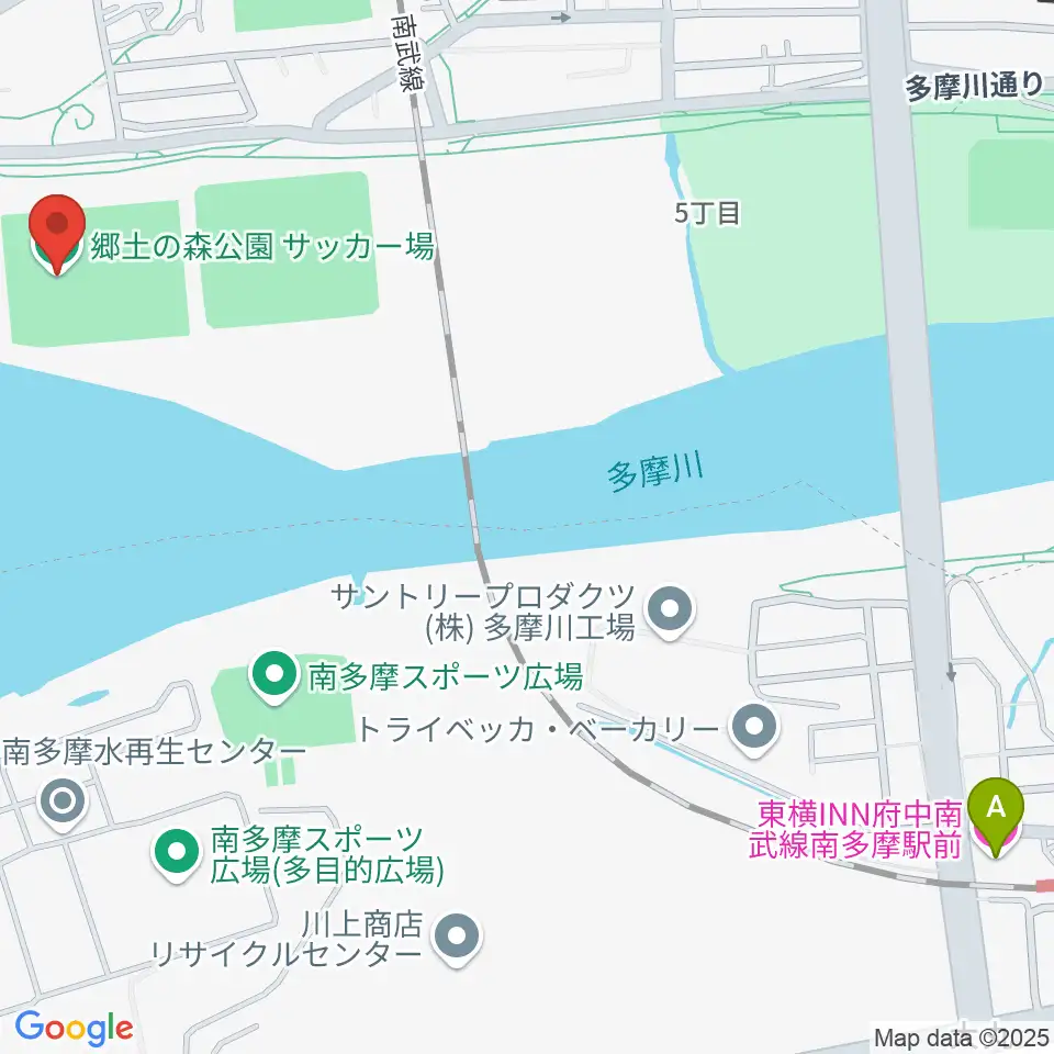 郷土の森サッカー場周辺のホテル一覧地図