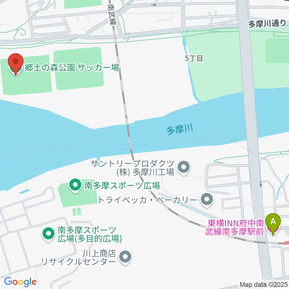 郷土の森サッカー場周辺のホテル一覧地図