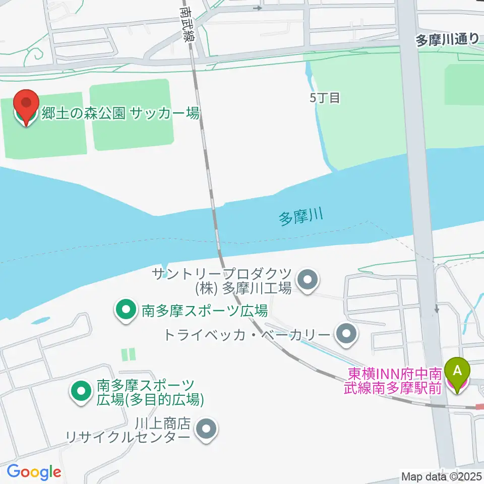 郷土の森サッカー場周辺のホテル一覧地図