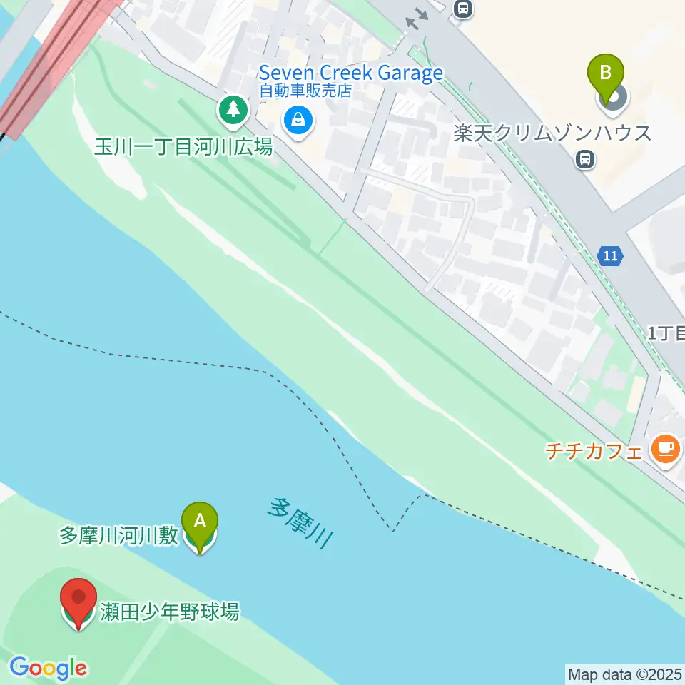 瀬田少年野球場周辺のホテル一覧地図