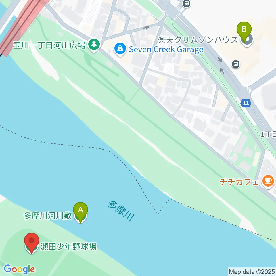 瀬田少年野球場周辺のホテル一覧地図