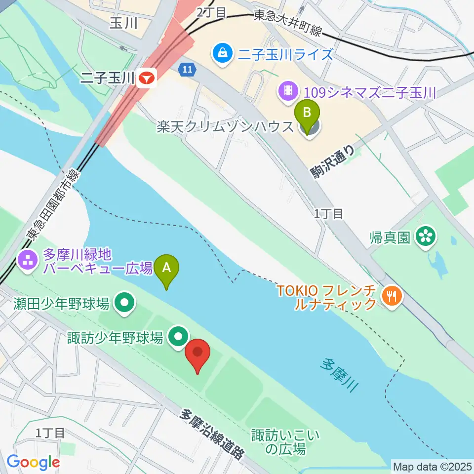 諏訪球場周辺のホテル一覧地図