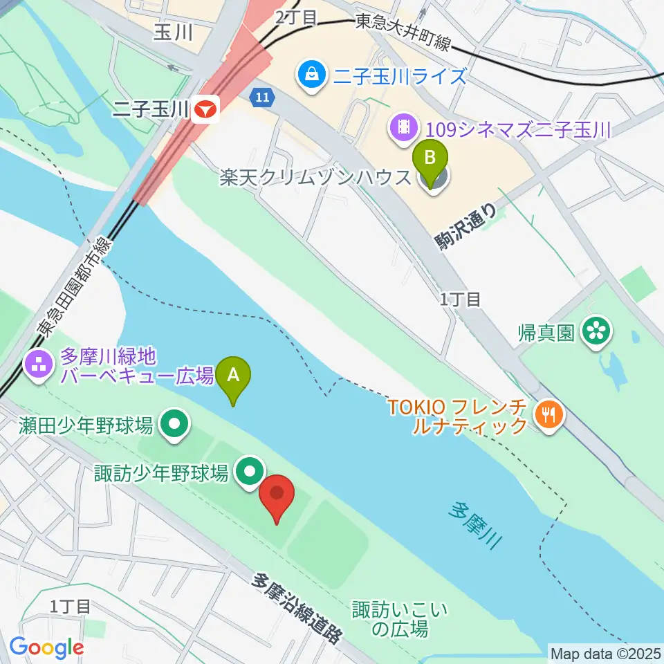 諏訪球場周辺のホテル一覧地図